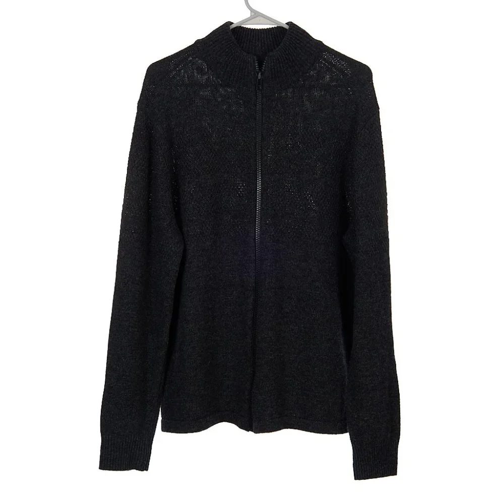 Vintage SKYR Gray Wool Acrylic Full Zip Sweater Women's Large
